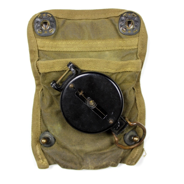 W. & L. E. Gurley lensatic compass w/ waterproof pouch