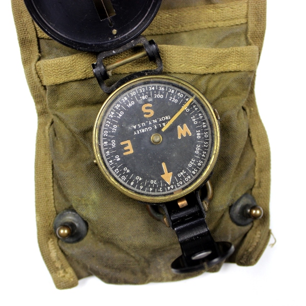 W. & L. E. Gurley lensatic compass w/ waterproof pouch