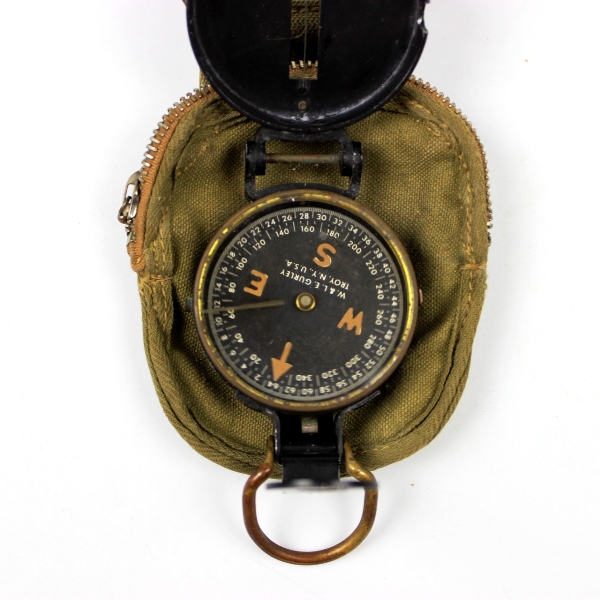 W. & L. E. Gurley lensatic compass w/ rare pouch