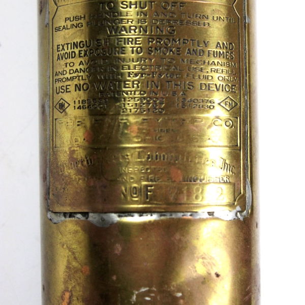 Scarce Army Air Corps Type A-2 brass fire extinguisher