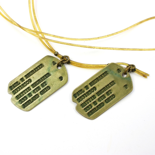 Early WWII identity plates / dog-tags - WWI veteran