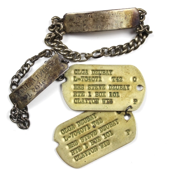 WAC dog tags and identification bracelets