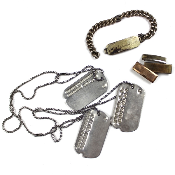 USAAF identification bracelet and dog tags