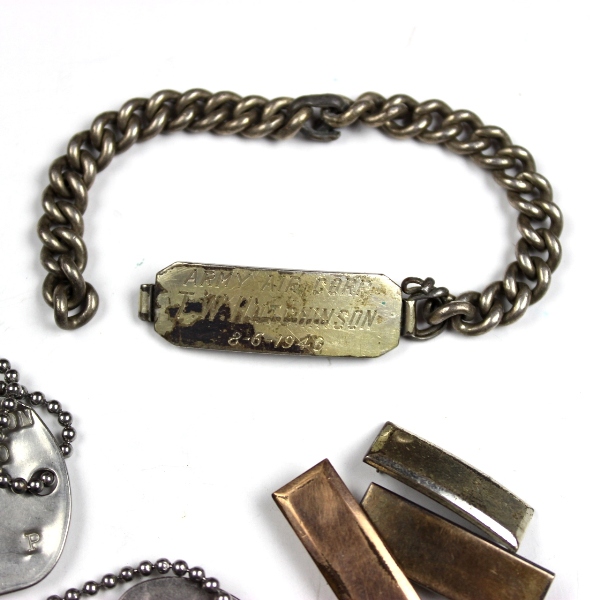 USAAF identification bracelet and dog tags
