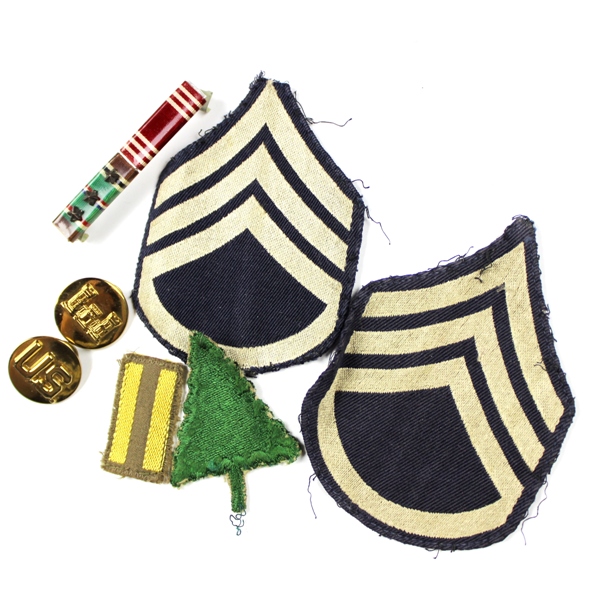 91st Infantry Division dog tags, ribbons, patch lot