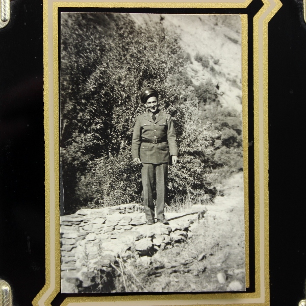 USAAF enlisted man portrait w/ Art Deco frame - Nice!