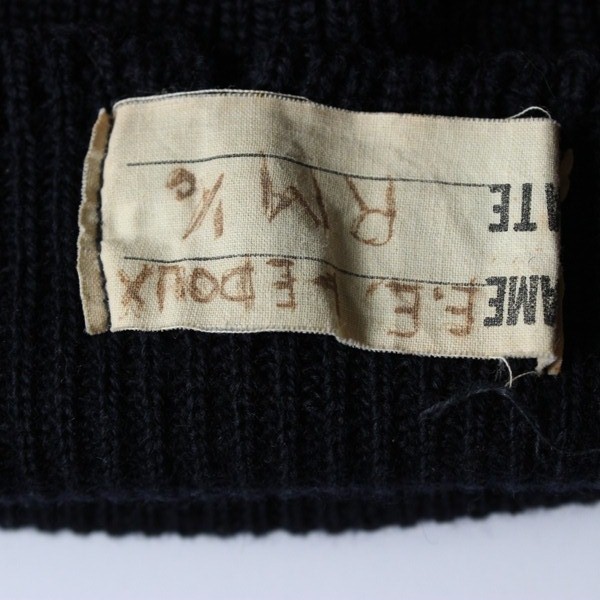 US Navy dark blue knitted wool watch cap - ID’ed - USS Tarazed