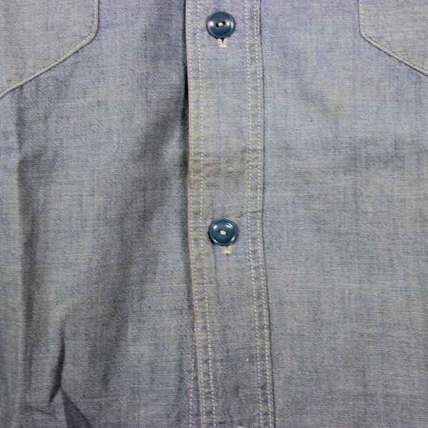 US Navy chambray utility shirt - ID’ed - USS Tarazed