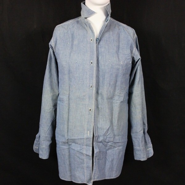 US Navy chambray utility shirt - ID’ed - USS Tarazed