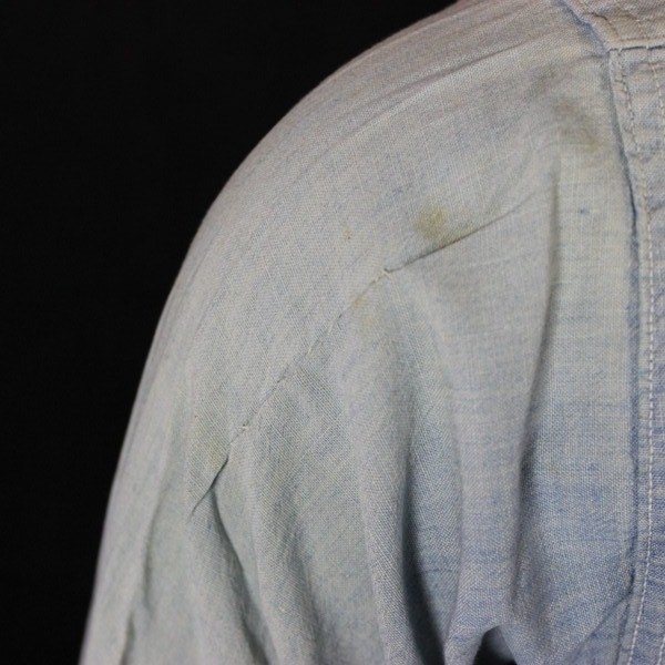 US Navy chambray utility shirt - ID’ed - USS Tarazed
