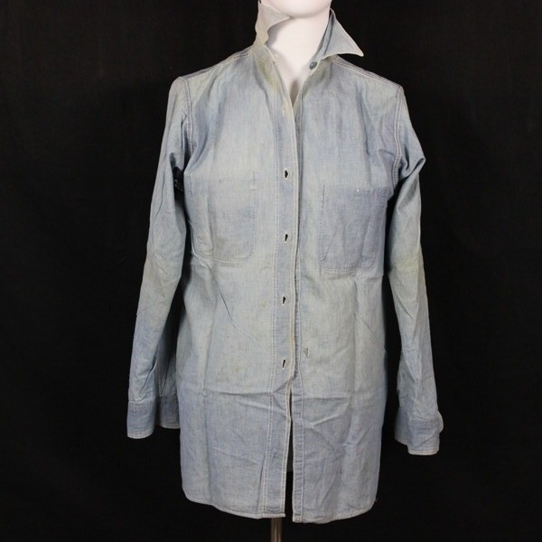 US Navy chambray utility shirt - ID’ed - USS Tarazed