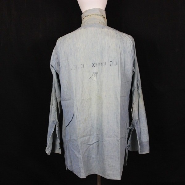 US Navy chambray utility shirt - ID’ed - USS Tarazed