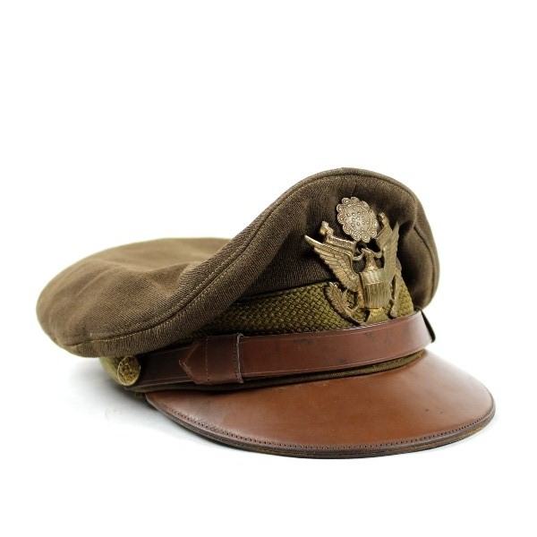 USAAF Chocolate gabardine officer service cap - Dobbs