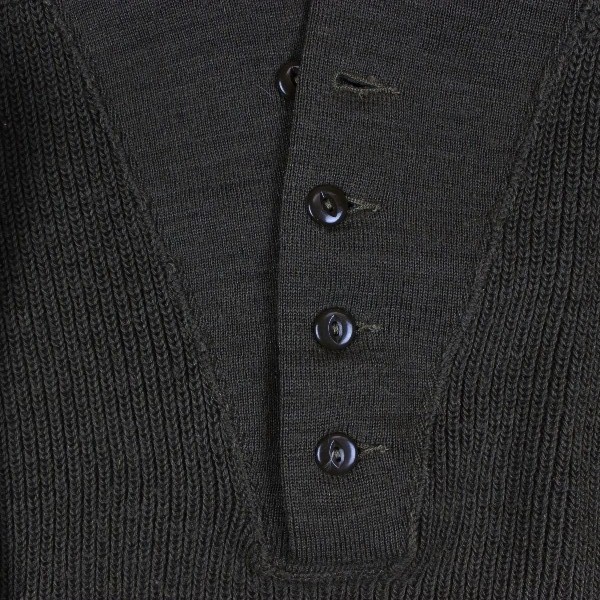 High neck OD wool knit sweater - Dated 1945 - Large