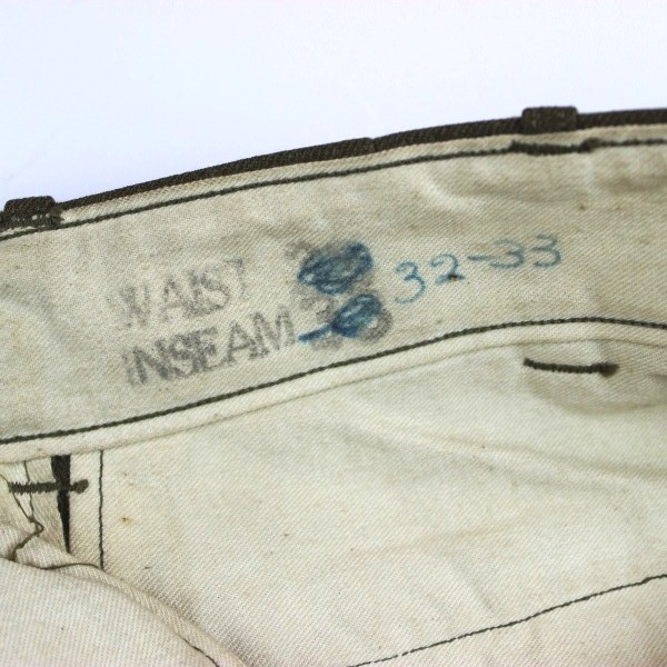 M1937 OD “Mustard” wool serge field trousers - W33 L33 - 1942