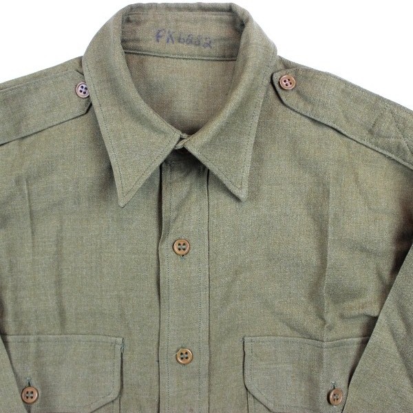US Army Officers brown “mustard” wool flannel shirt - 14 ½ - 32 