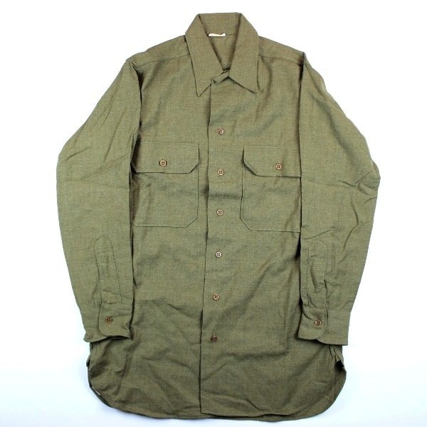 US Army EMs brown “mustard” wool flannel shirt - 14 ½ - 32