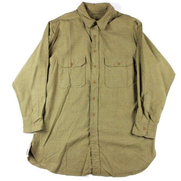 US Army EMs brown wool flannel shirt - 19 - 34