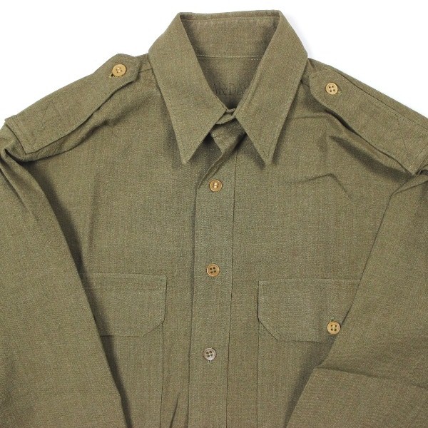 US Army Officers brown wool flannel shirt - 14 - 33