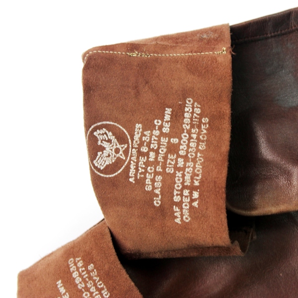 USAAF B3-A leather flight gloves - Size 8