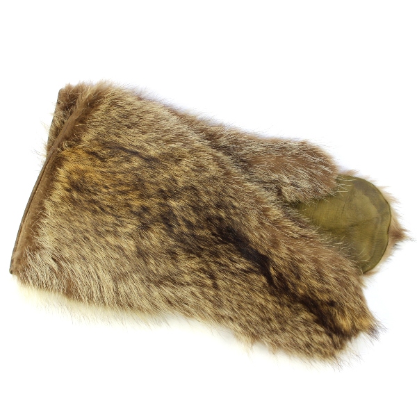 Scarce early Air Corps Arctic wolf fur mittens - Seattle QM Depot