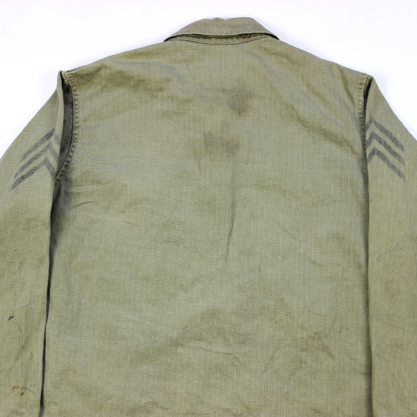 USMC P44 HBT field jacket - stenciled corporal stripes