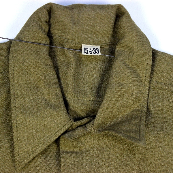 M1937 enlisted men OD mustard flannel shirt - 15 1/2 x 33
