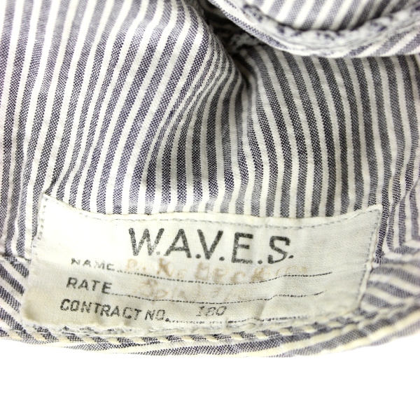 US Navy WAVES seersucker side cap