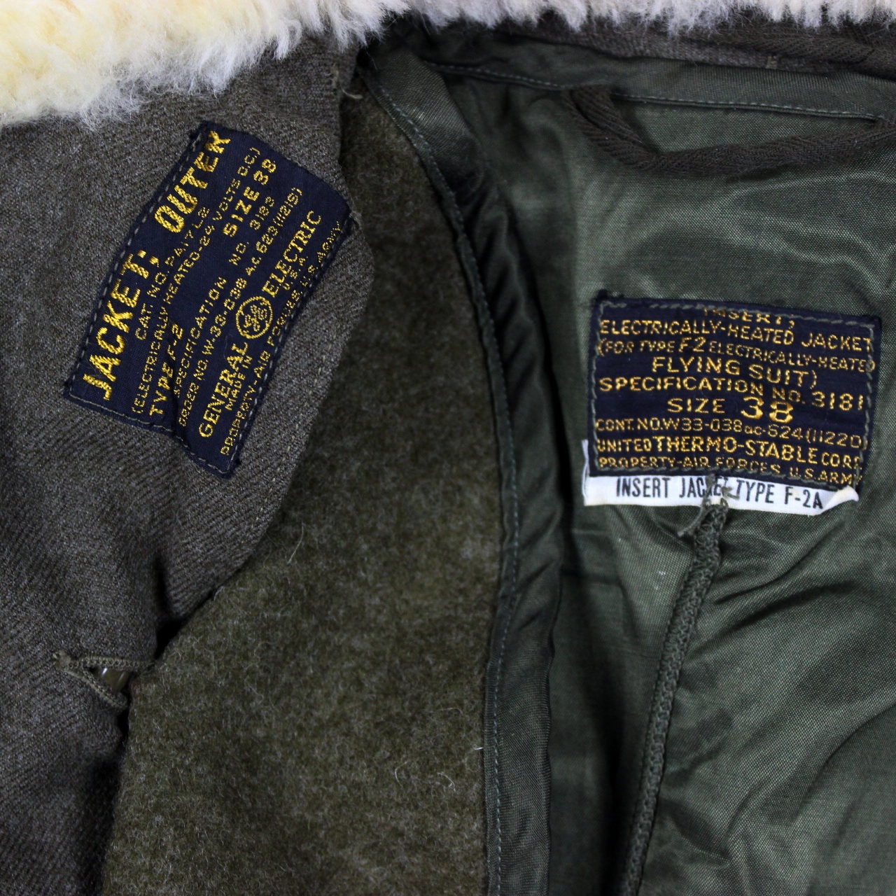 USAAF electrically heated flight jacket type F2 w/ F2-A insert