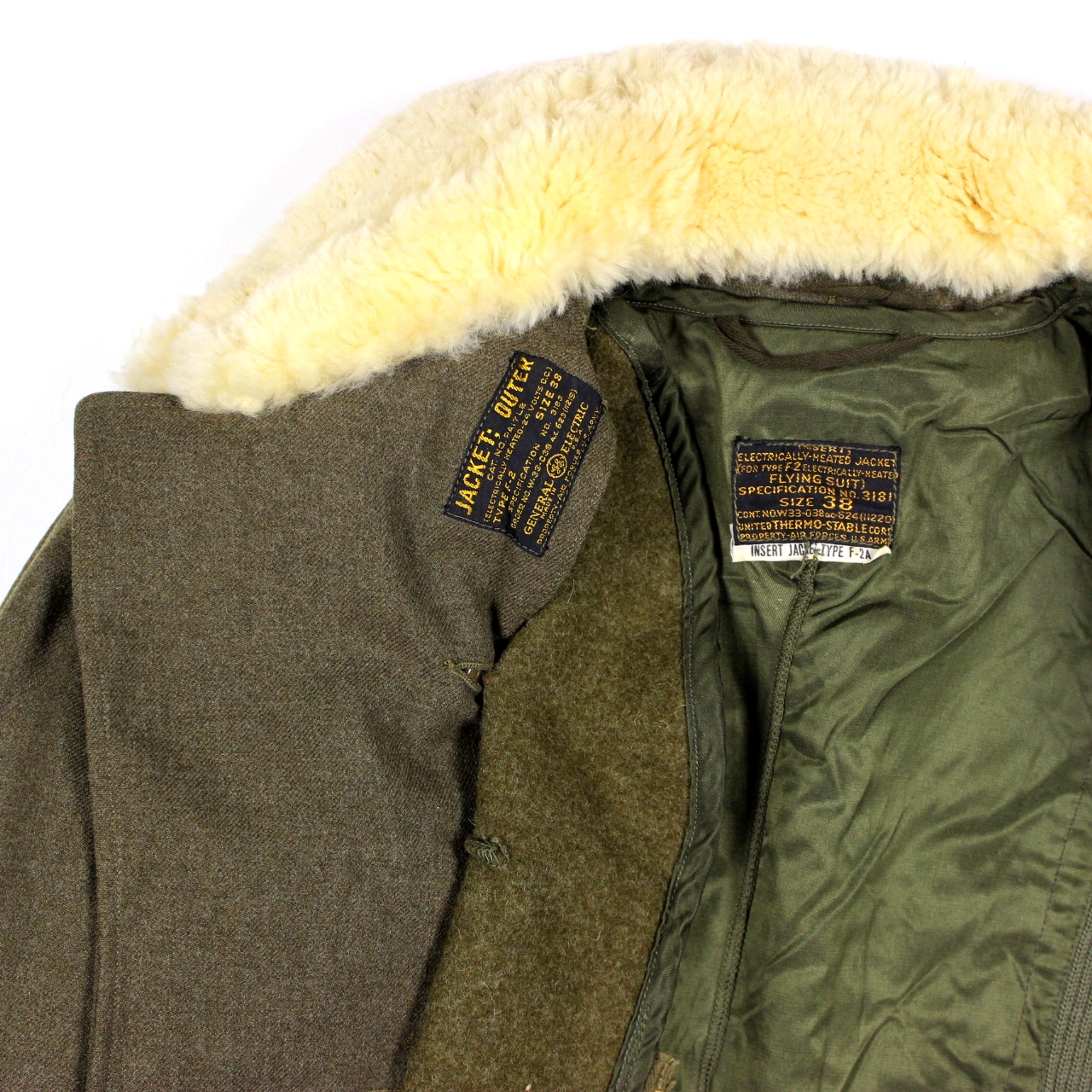 USAAF electrically heated flight jacket type F2 w/ F2-A insert