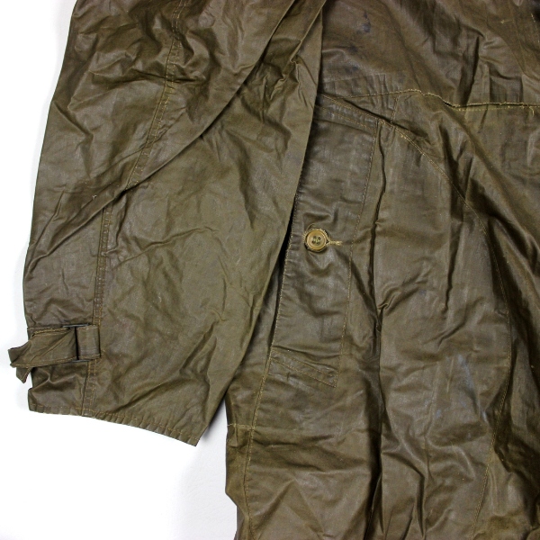 US ARMY WW2 Raincoat Synthetic Resin Coated O.D Gr.XL Regenmantel Regenjacke