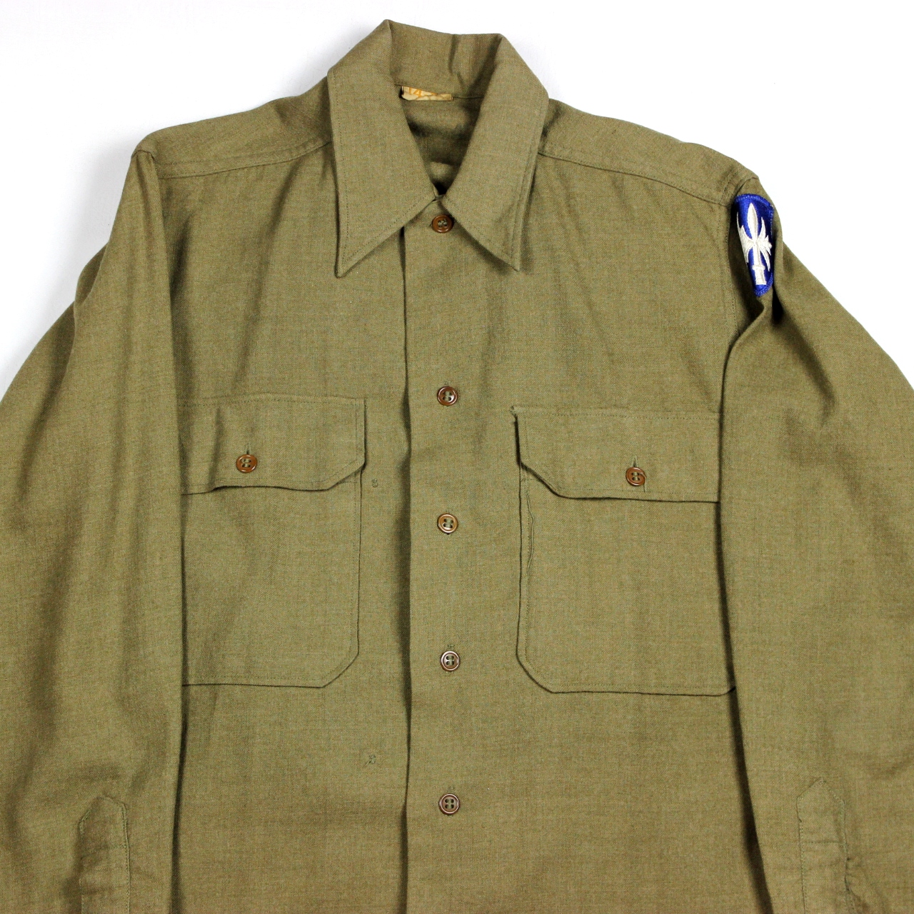 US Army wool flannel service shirt - 65th Infantry Div.
