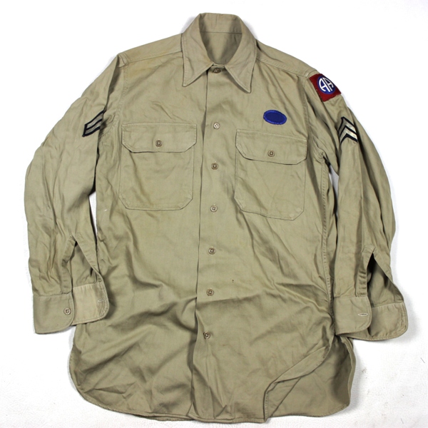 EM Ike dress jacket, side cap dog tag - 82nd Airborne Division