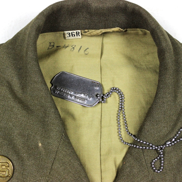 EM Ike dress jacket, side cap dog tag - 82nd Airborne Division