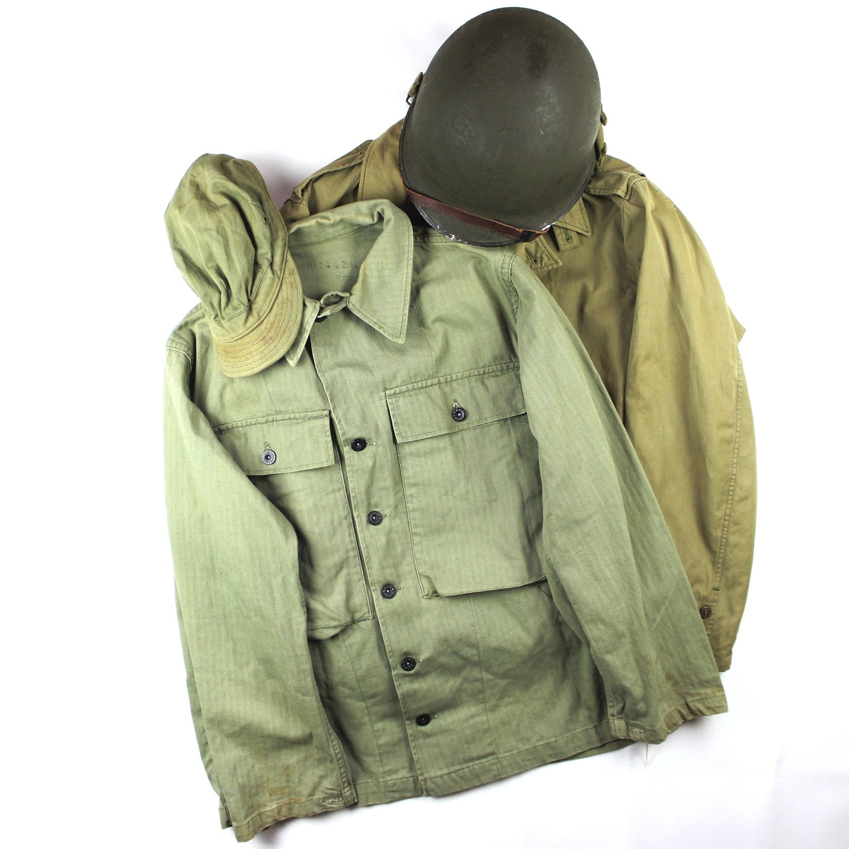 Uniform grouping - M1 Helmet - M41 & HBT jacket and cap